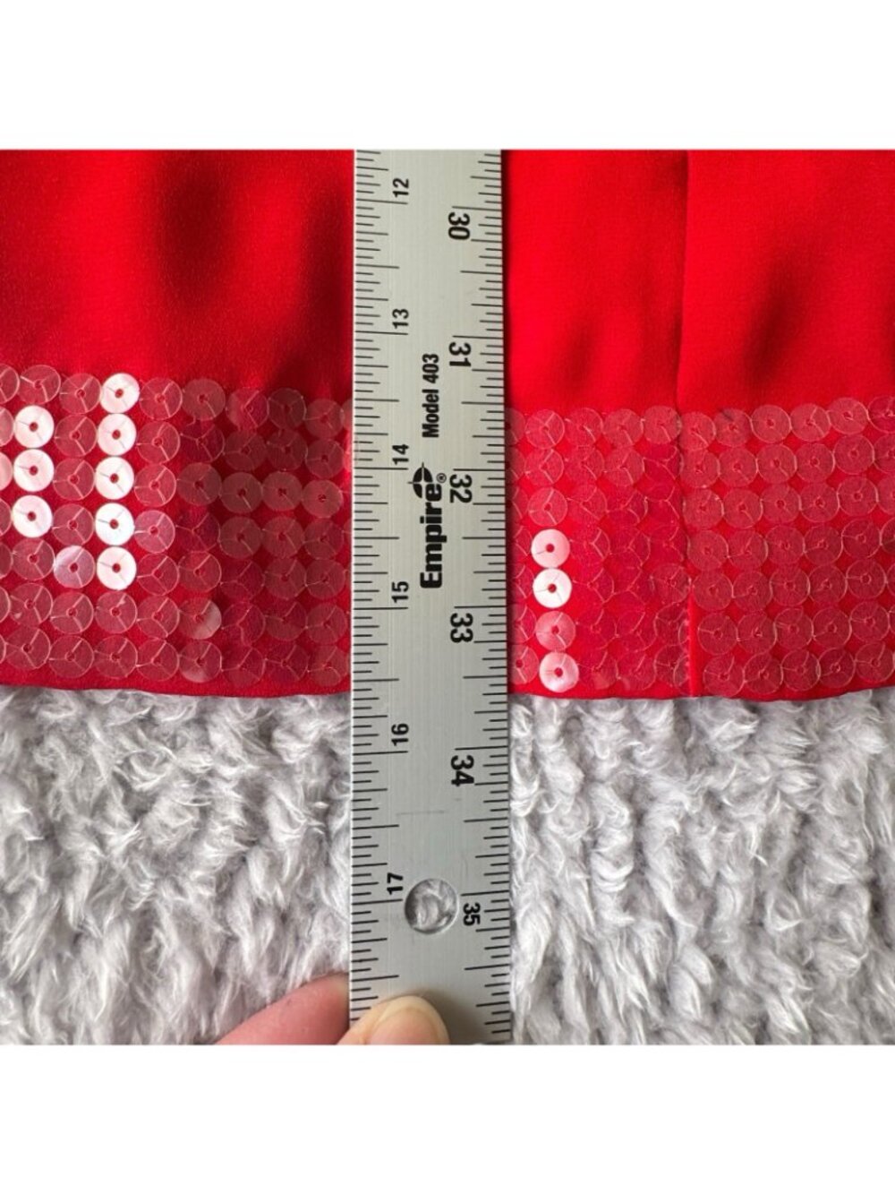 Red Sequin Women's Dress Sz 14 Petite Liz Claiborne Holiday Short Sleeve Sheath - Picture 16 of 16